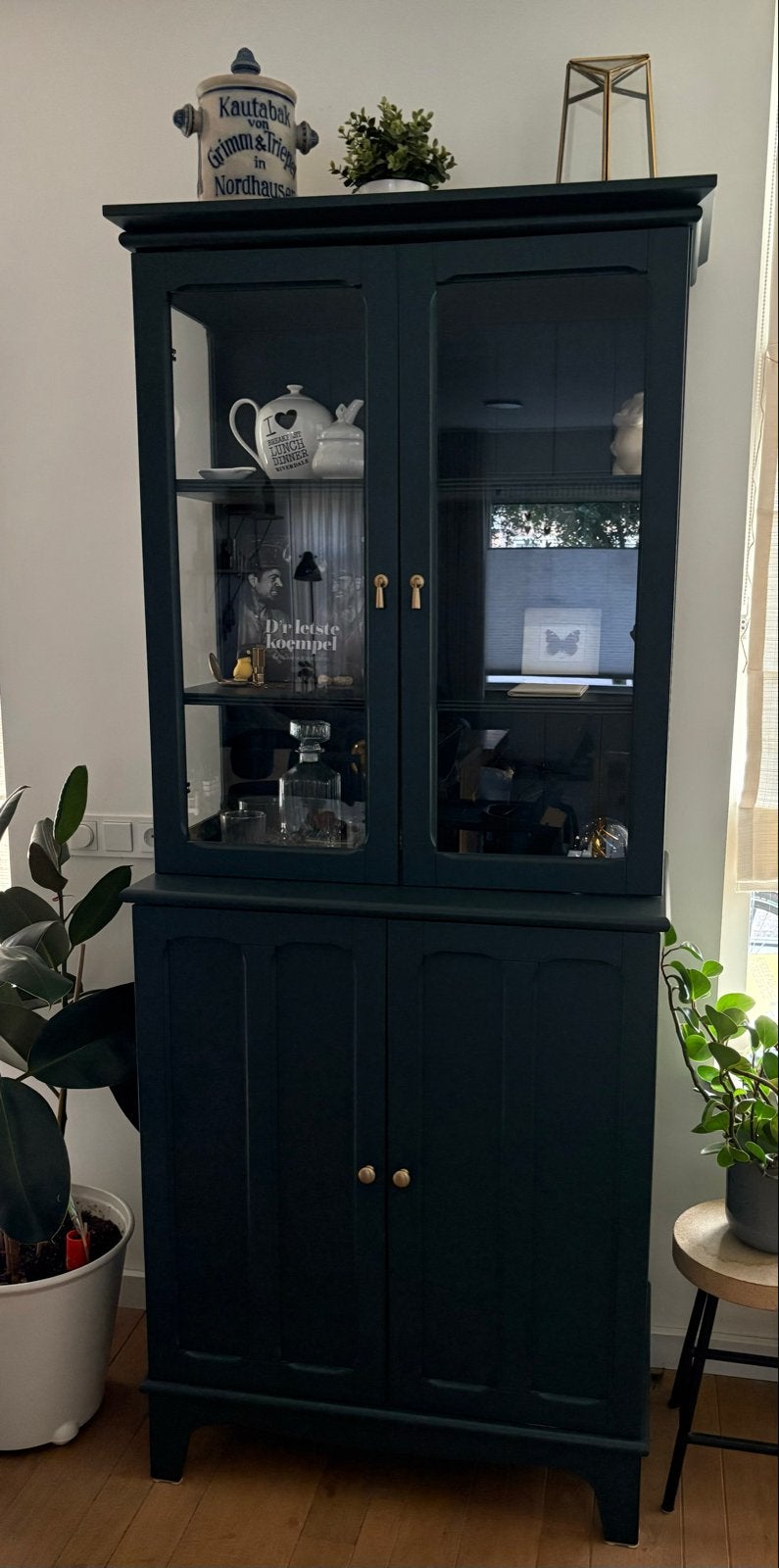 IKEA Lommarp Vitrinekast - Donkerblauw, Ophalen, Gebruikt, 50 tot 100 cm, 150 tot 200 cm