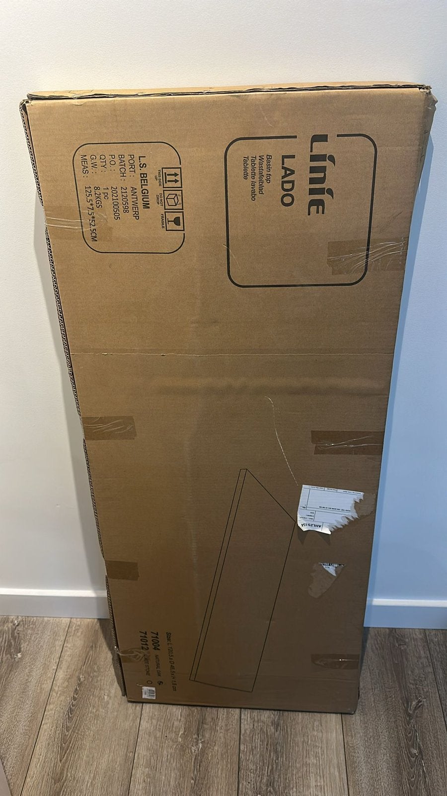 Linie wastafelblad – naturel eiken (melamine), 100 tot 150 cm, Overige typen, Nieuw, Ophalen of Verzenden