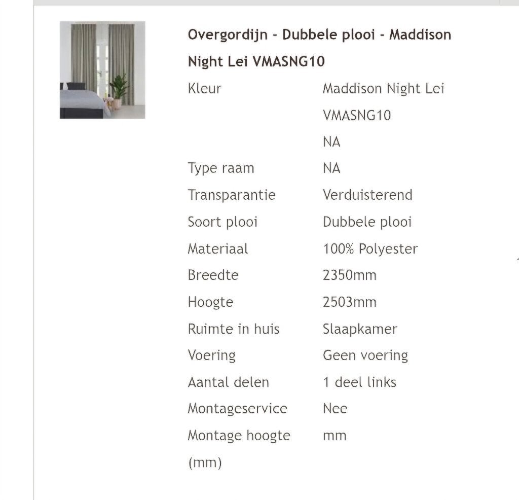 Gordijn, Ophalen, Overige merken, Zo goed als nieuw, Gordijn
