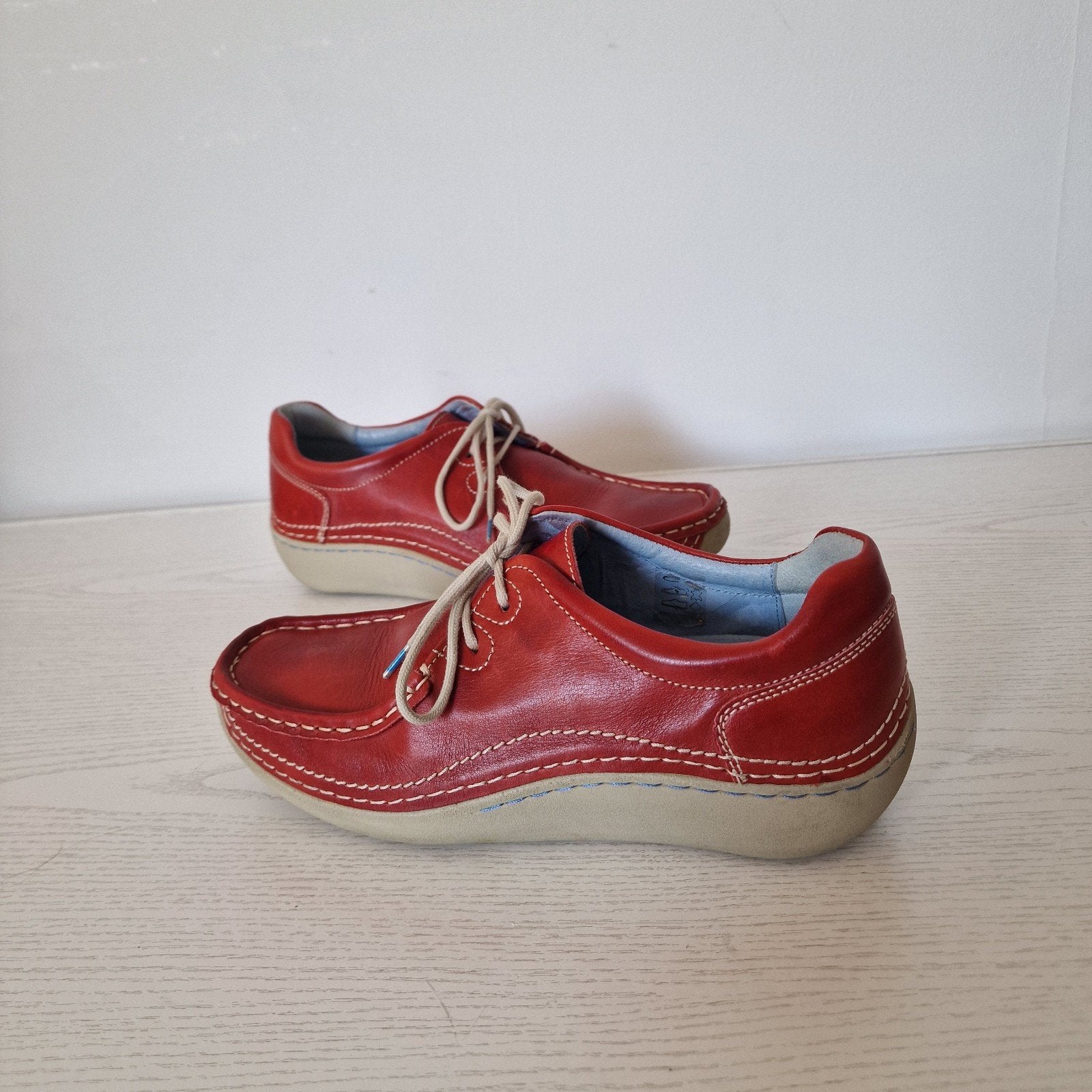 Wolky schoenen veterschoen maat 41. Rood leer., Wolky, Verzenden, ., .