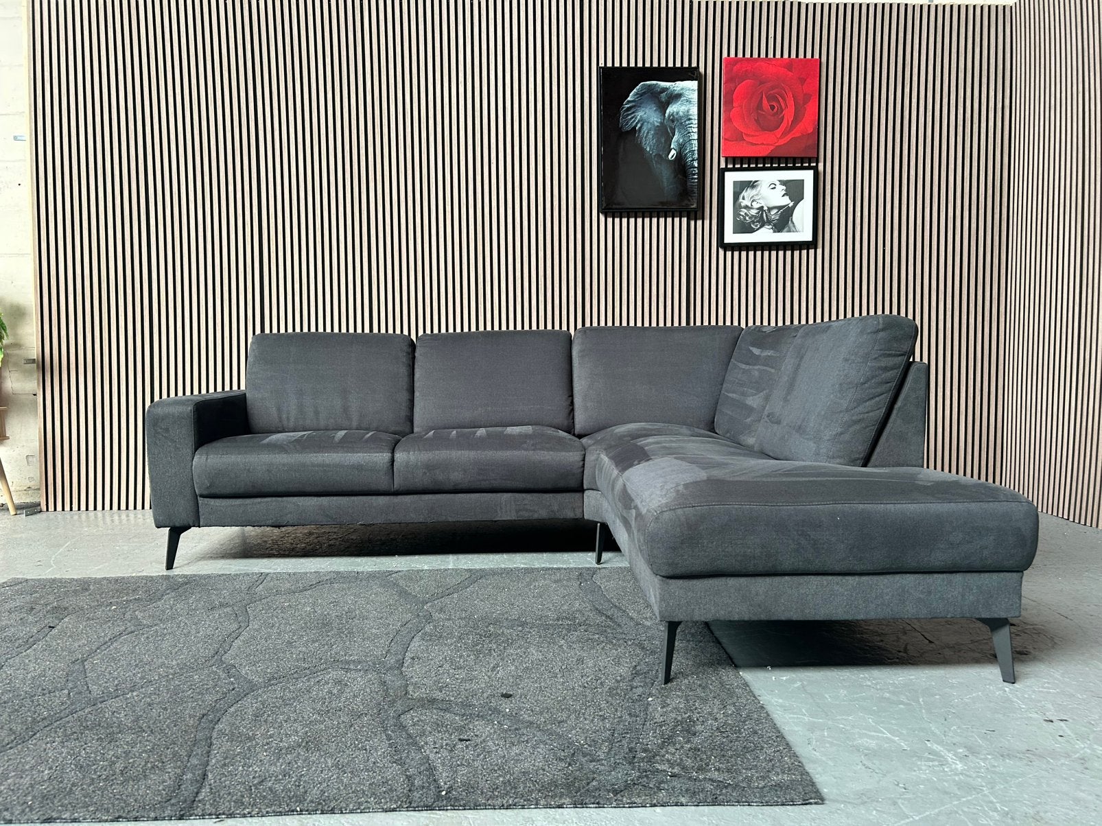 GRATIS LEVERING BLAUWE HOEKBANK 250X210 GEREINIGD, Hoekbank, Ophalen of Verzenden, 200 tot 250 cm, Vierpersoons of meer
