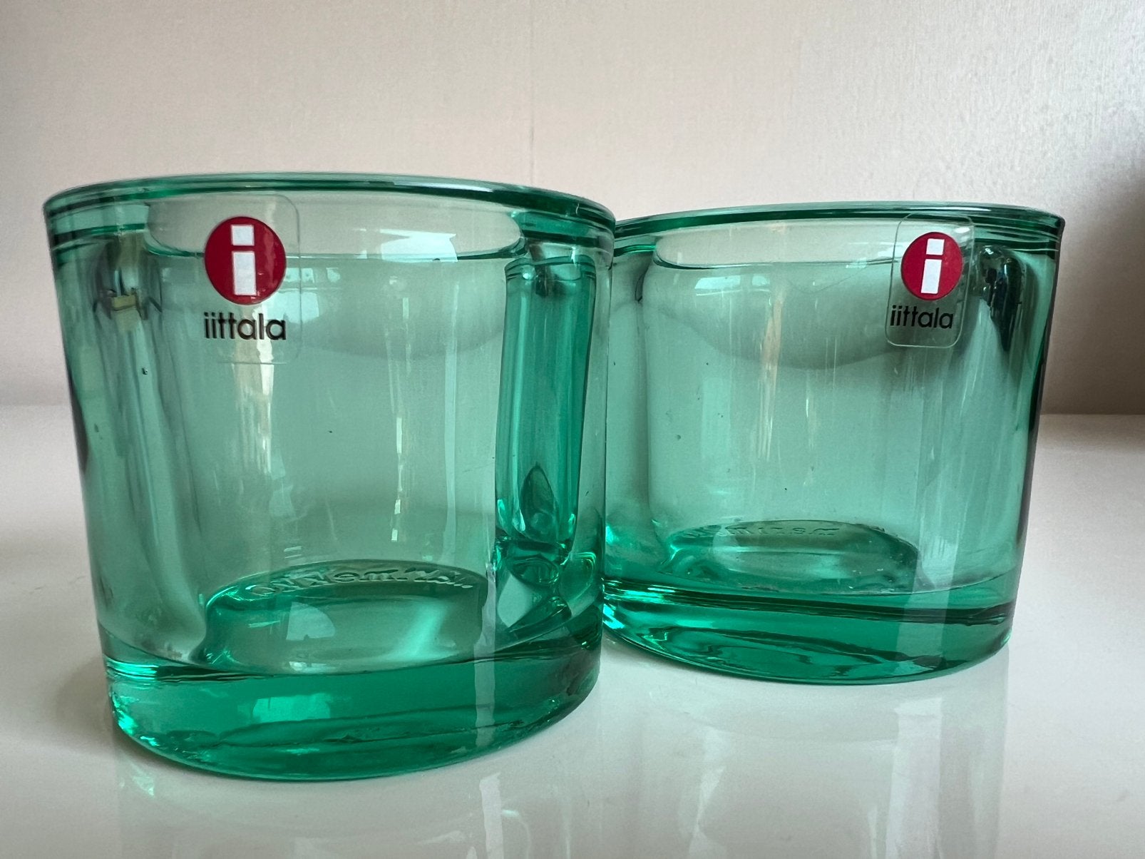 2 Iittala KIVI Marimekko Waxinelichthouder~Light Green 1995, Huis en Inrichting, Woonaccessoires | Kandelaars en Kaarsen, Ophalen of Verzenden