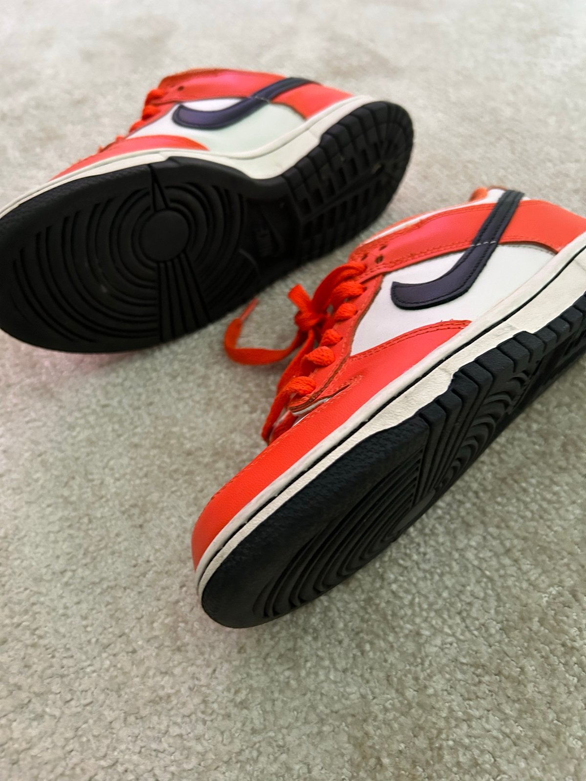 Nike Dunk Low Oranje/Wit Sneakers, Ophalen of Verzenden, Gedragen, Oranje, Sneakers of Gympen