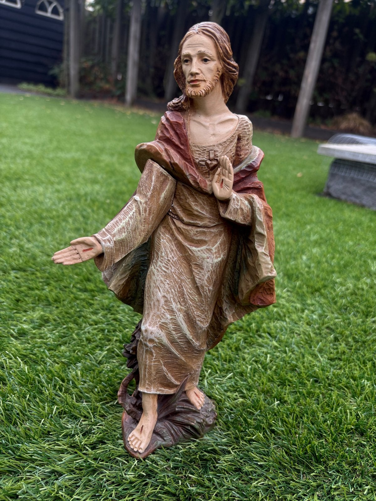 Jezus Christus beeld - antiek Heilig Hart beeld, Antiek en Kunst, Ophalen of Verzenden