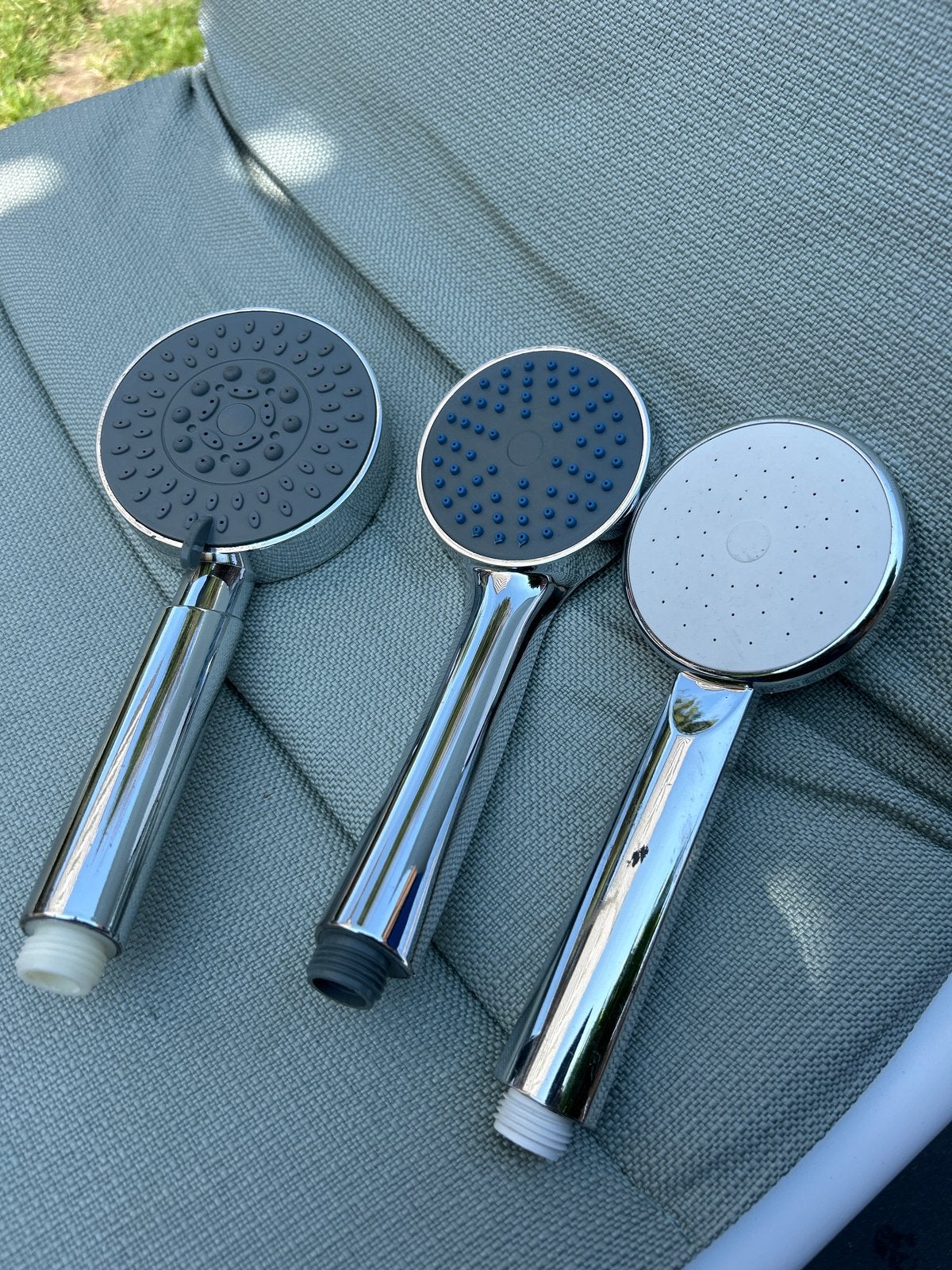Set van 3 Douchekoppen - Chroom, Ophalen of Verzenden, Gebruikt, Chroom, Douche