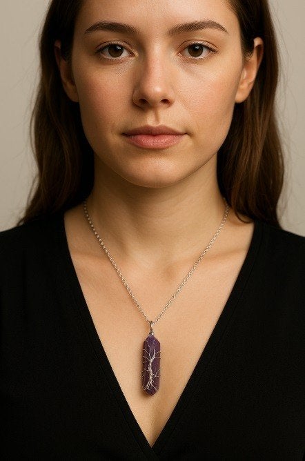 Amethist ketting, Overige materialen, Ut, Paars, Nieuw
