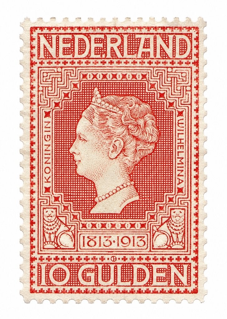 Nederland 10 Gld. Jubileum zegel Wilhelmina, Ophalen of Verzenden, T/m 1940, Postfris