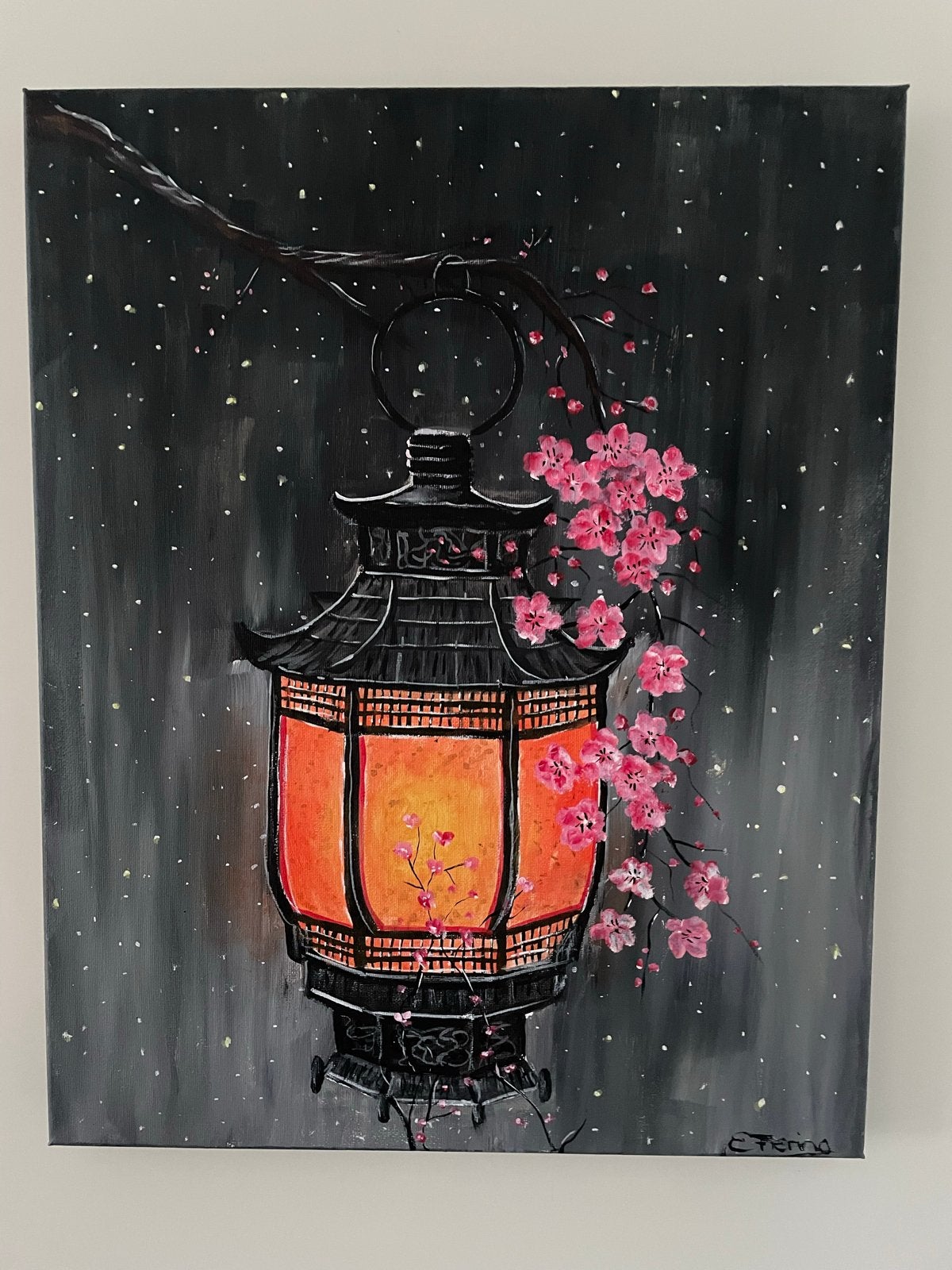 Sfeervol Oosters Lantaarn Schilderij - Acryl op Doek, Antiek en Kunst, Kunst | Schilderijen | Klassiek, Acrylverf, Doek, Realistisch