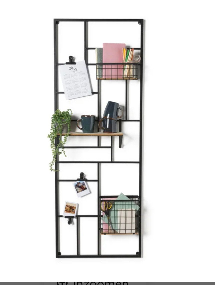 Metalen wandrek, Huis en Inrichting, Woonaccessoires | Wanddecoraties, Ophalen, Metaal, Industrieel, Zwart