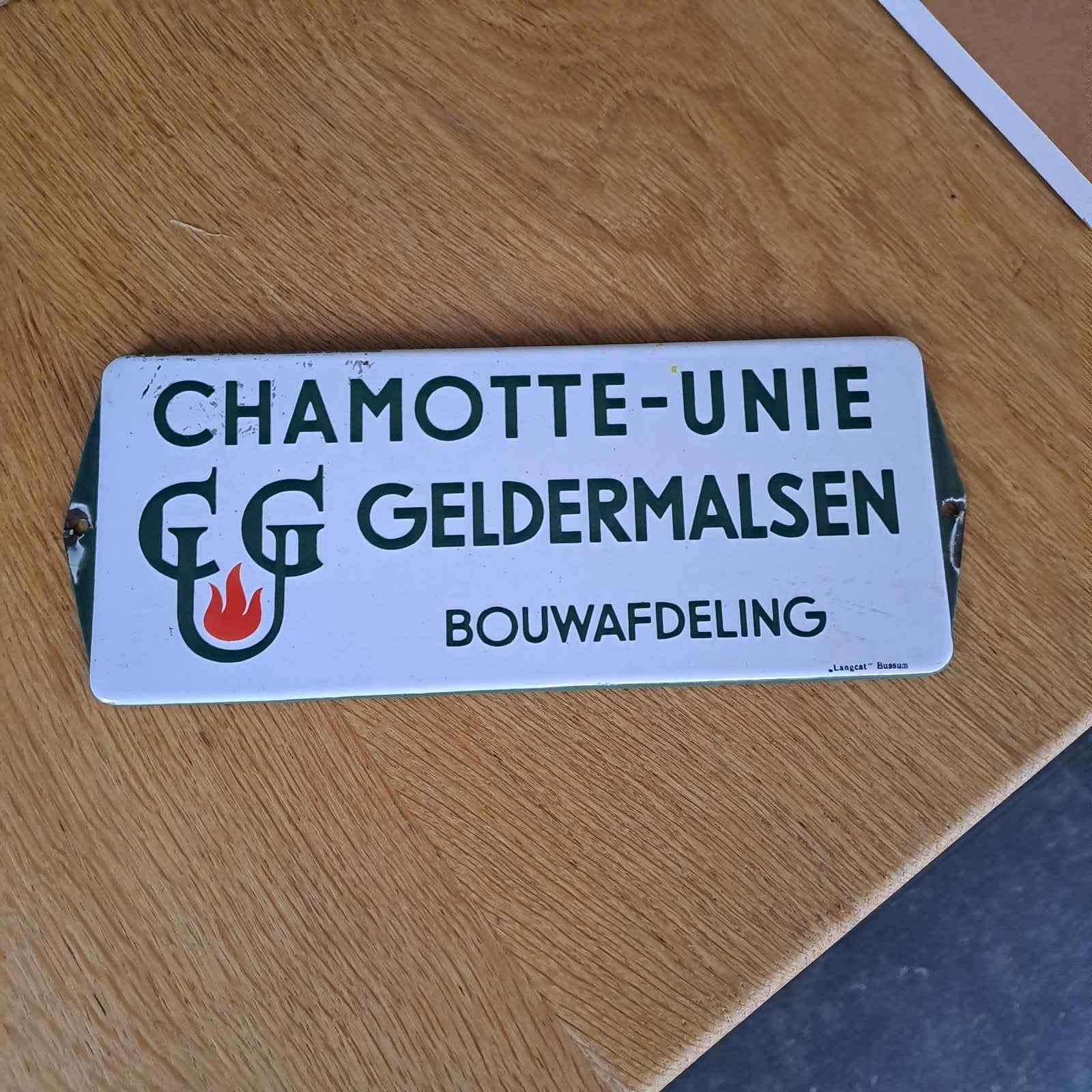deurpostje Gorinchem Langcat Bussum, Ophalen of Verzenden, Reclamebord