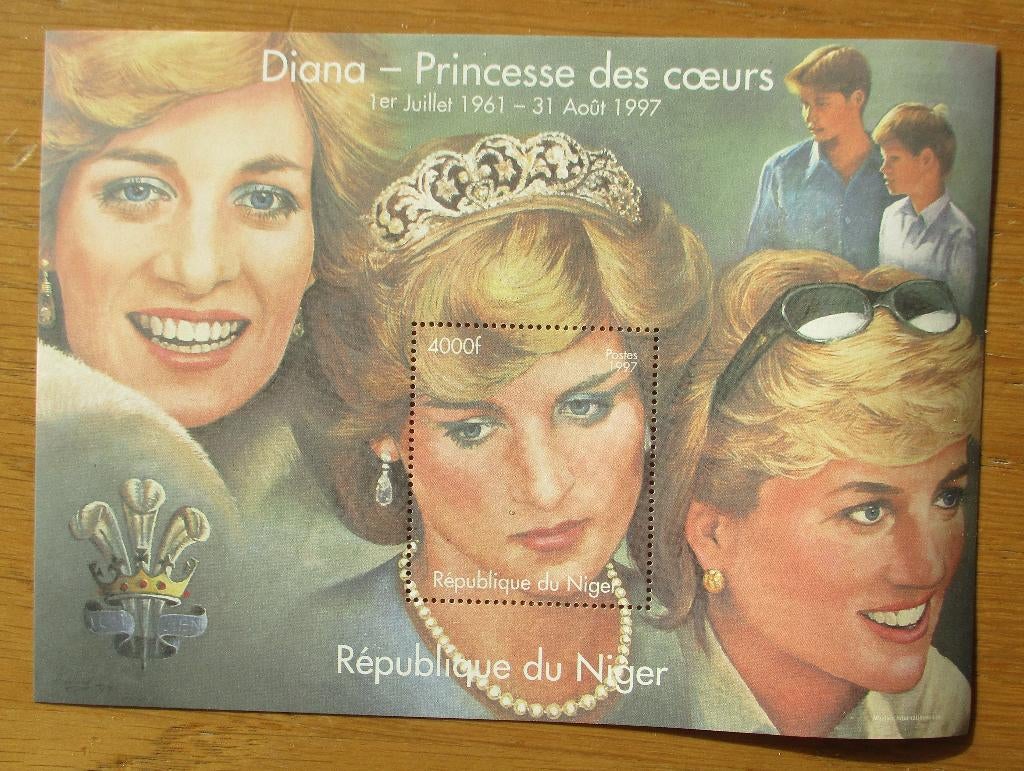 Niger, blokje In Memoriam Lady Diana, Verzenden, Postfris, Koningshuis