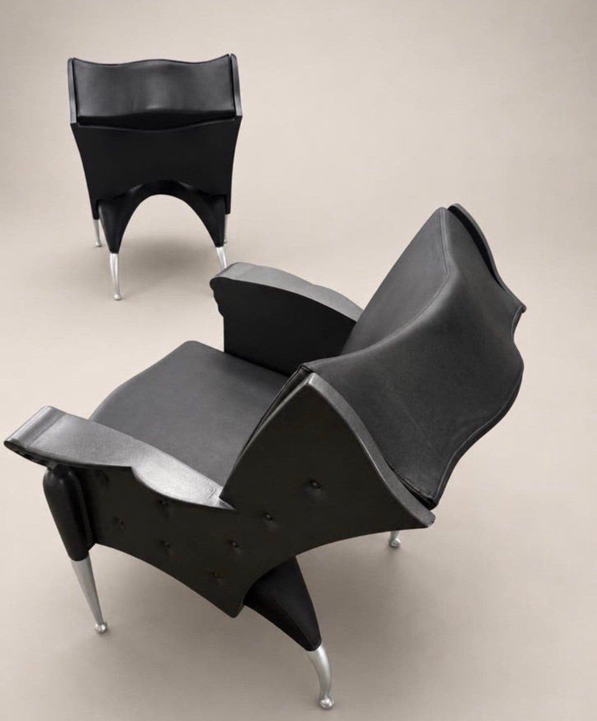 2 Vintage Bořek Šípek Maletak LoungeChairs, Maletti, ca90s, Ophalen, Gebruikt, -, -