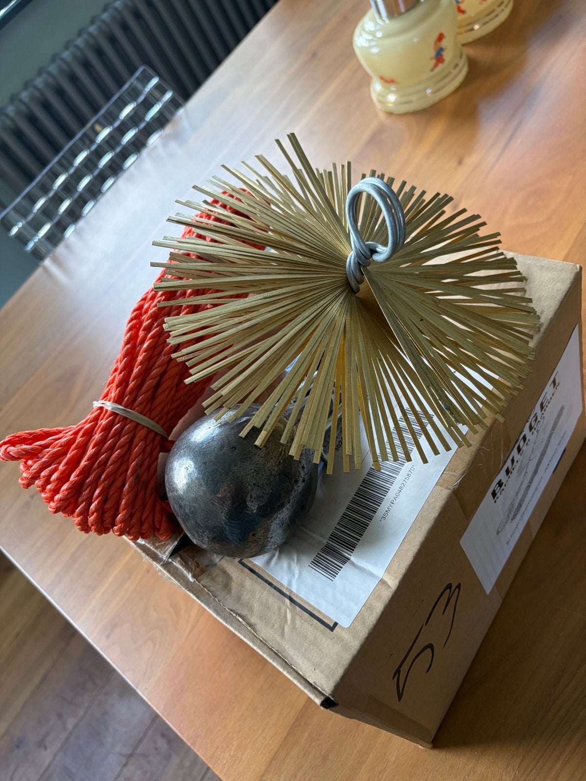 Nieuwe Schoorsteenveegset - Stalen Borstel 20cm, Doe-het-zelf en Verbouw, Overige Doe-het-zelf en Verbouw, Ophalen of Verzenden