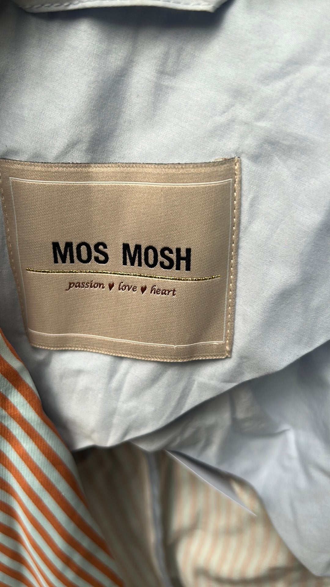 Mosh mosh colbertje oranje/beige gestreept maat 38, Kleding | Dames, Ophalen, Zo goed als nieuw, Maat 38/40 (M)