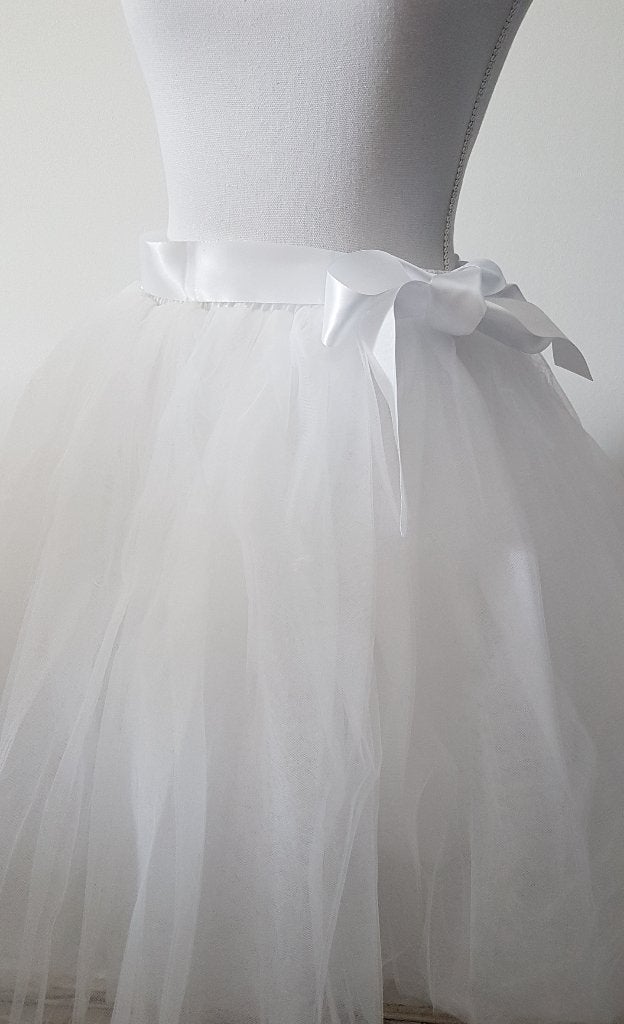 Nieuwe witte petticoat / tule / tutu, 6 lagen + onderrok, Ophalen of Verzenden, Nieuw, Wit, Knielengte