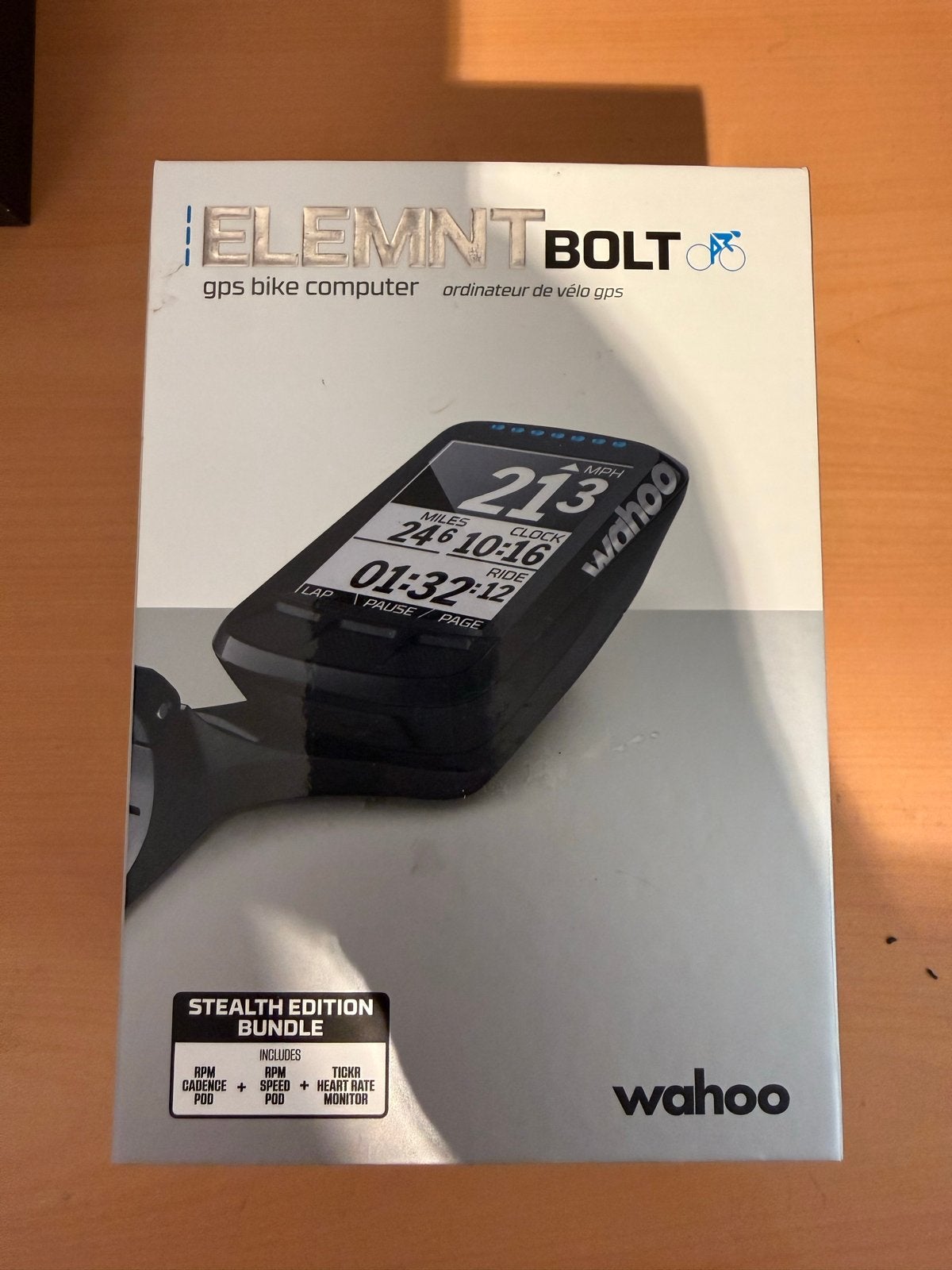 Wahoo Elemnt Bolt GPS Fietscomputer Stealth Edition, Fietsen en Brommers, Fietsaccessoires | Fietscomputers, Ophalen, GPS, Gebruikt
