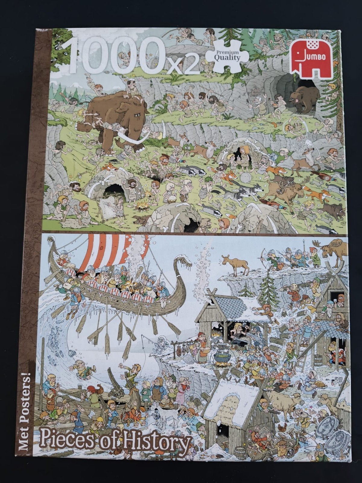 Jumbo Puzzel 2x1000 stukjes - Pieces of History, Ophalen, 500 t/m 1500 stukjes, Gebruikt, Legpuzzel