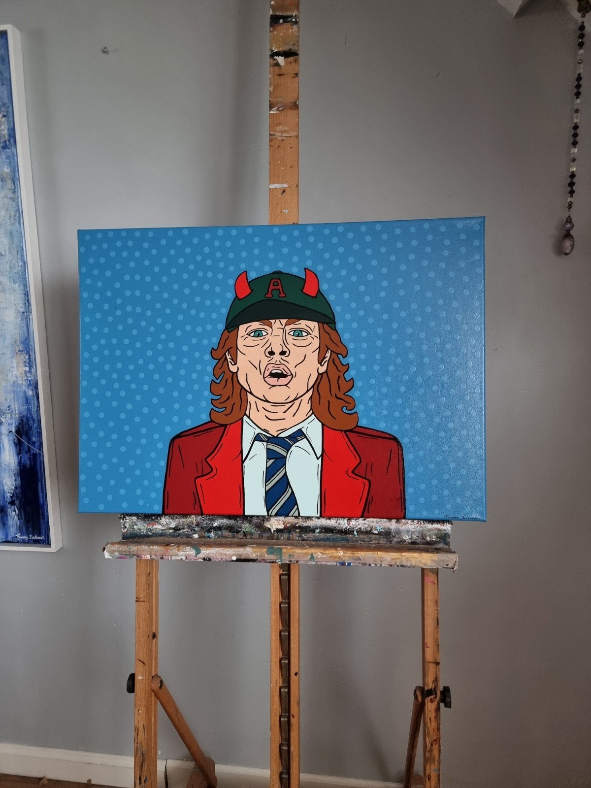 ACDC Angus Young pop art schilderij 50x70, Ophalen of Verzenden