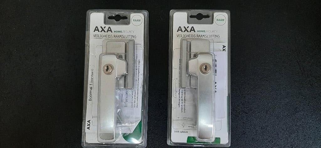 Zgan AXA Veiligheids Raamsluiting 3329 SKG1 - 2 st. (L&R), Ophalen of Verzenden, Zo goed als nieuw, Rvs, Slot
