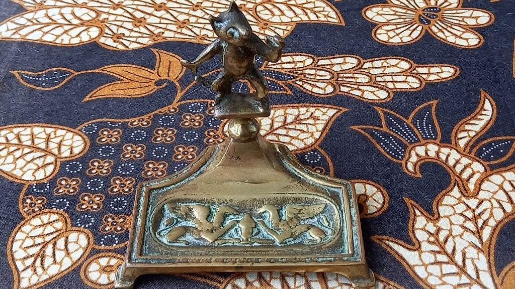 Zeldzame antieke buro standaard uit Engeland van koper 1900., Ophalen of Verzenden, Koper