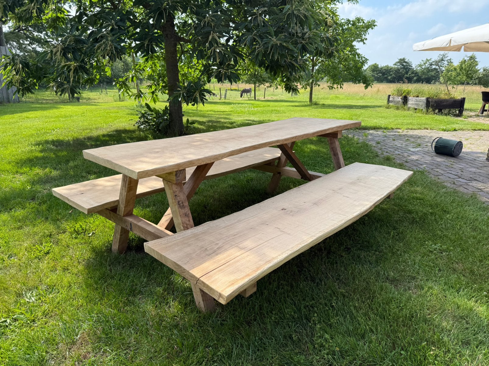 Picknicktafel eiken., Tuin en Terras, Picknicktafels, Ophalen, Nieuw