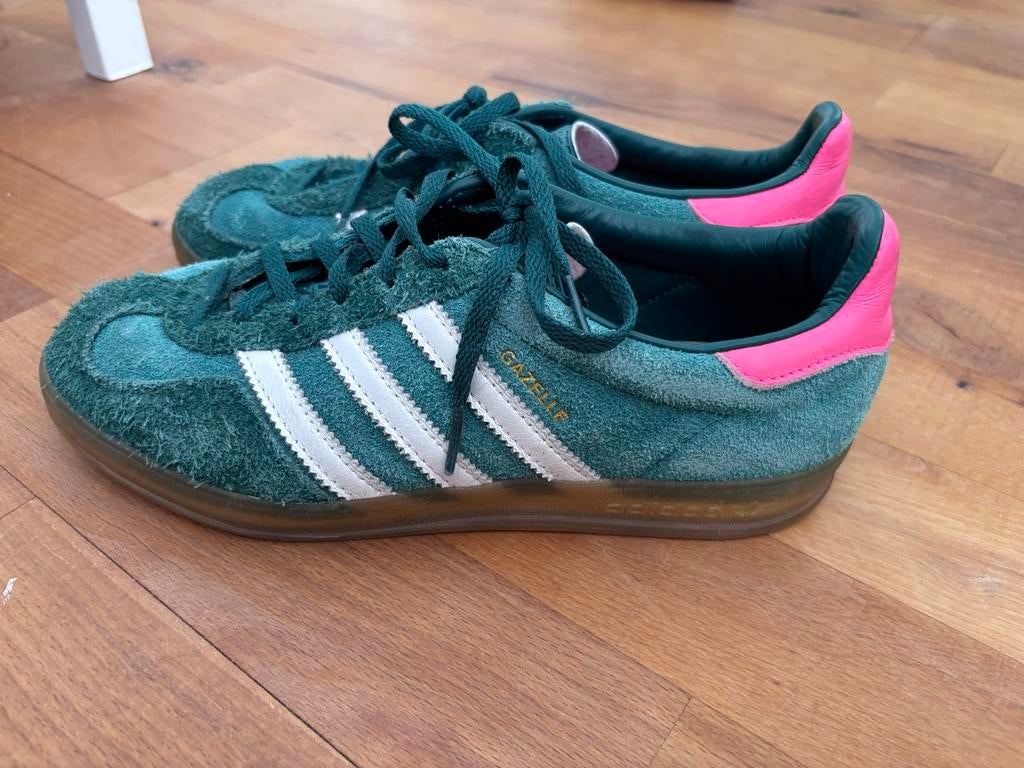 Adidas Gazelle sneakers groen roze - maat 39,5, Ophalen of Verzenden, Zo goed als nieuw, Groen, Sneakers of Gympen