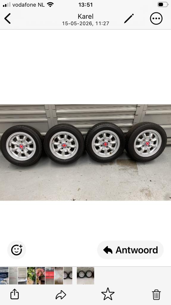 Oldtimer Mini Cooper S velgen met banden 12 inch, Ophalen of Verzenden, Gebruikt