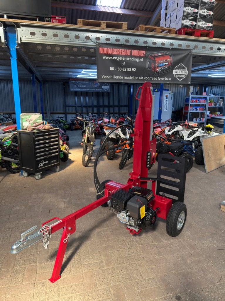 zware benzine houtklover 35t op aanhanger onderstel, Tuin en Terras, Ophalen, Benzine, ., Liggend