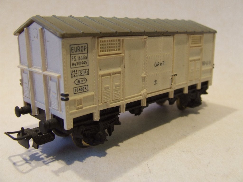 POCHER gesloten goederenwagen, Italiaanse spoorwegen wit, Overige merken, Gelijkstroom, Wagon, Ophalen of Verzenden
