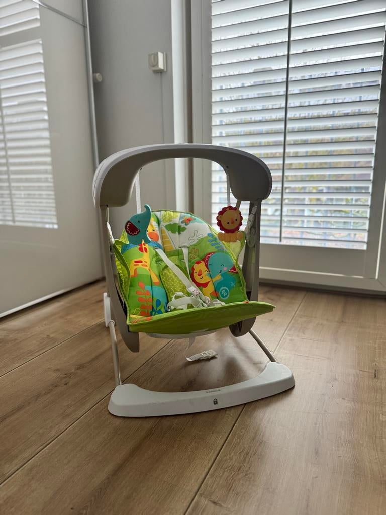 Fisher-Price Kinderstoel met Muziek en Beweging, Ophalen, Gebruikt, Overige typen, Gordel(s)
