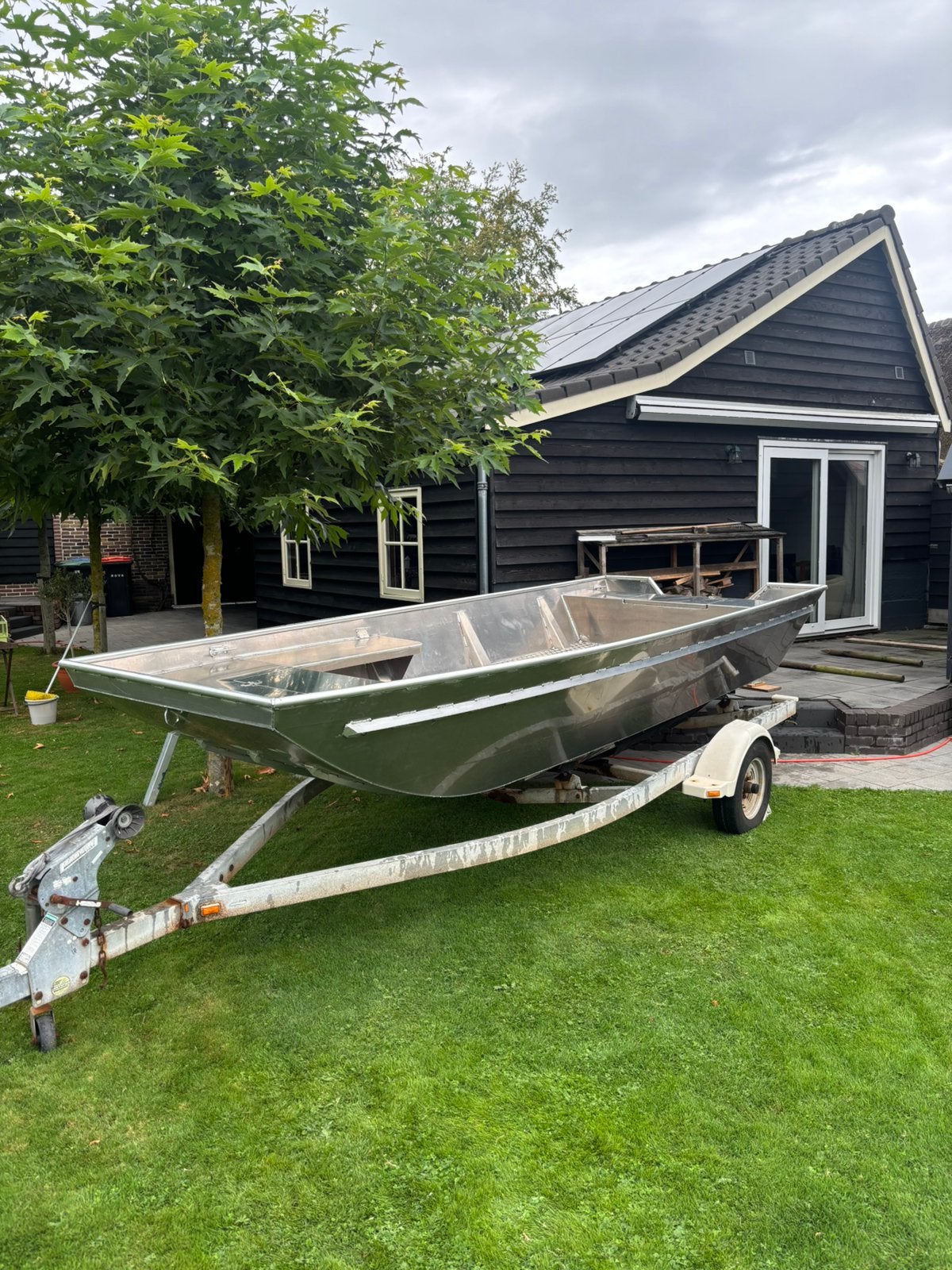 Aluminium platbodem Jon 500, Ophalen, 5 m, Nieuw, Aluminium