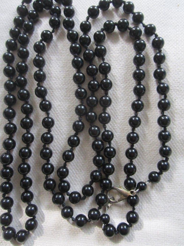45.  Schitterende oude ketting, French jet, LR.  130cm, Sieraden, Tassen en Uiterlijk, Ophalen, Overige materialen, Ketting