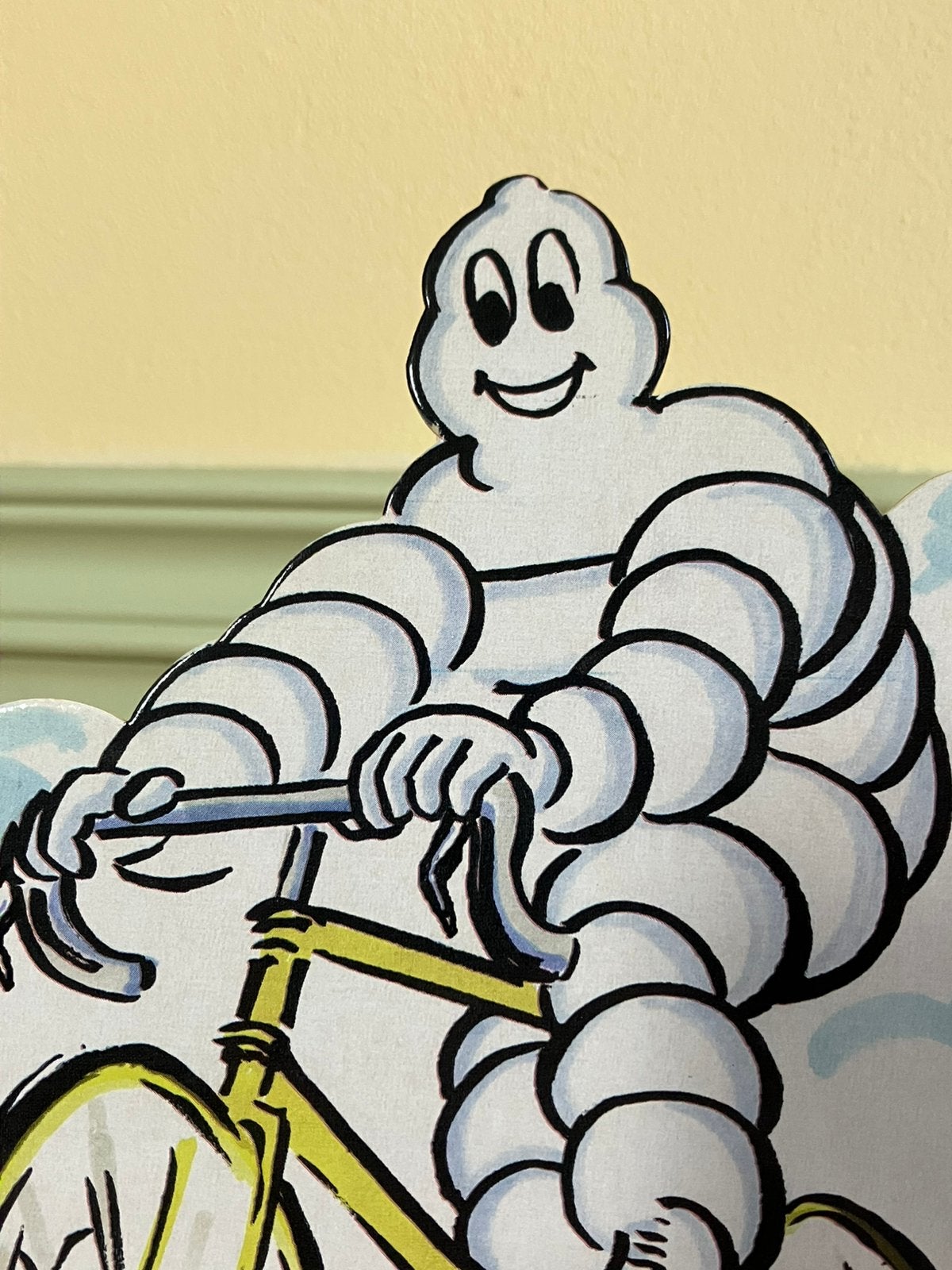 🔴 VINTAGE Michelin Bibendum Reclamebord Kartonnen DISPLAY, Ophalen of Verzenden, Zo goed als nieuw, Auto's