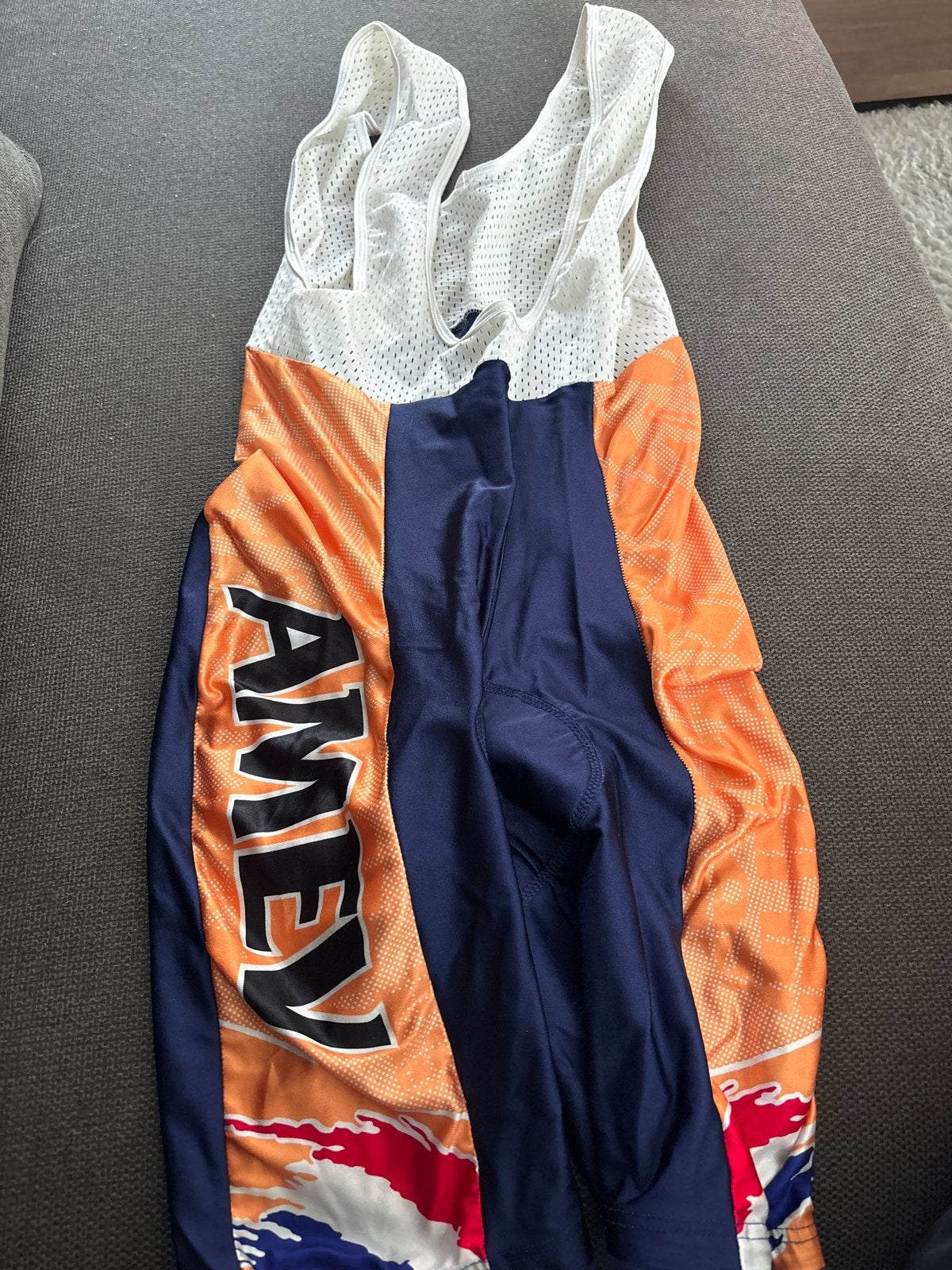 Retro Team NL Fietspak - Oranje/Blauw, Fietsen en Brommers, Fietsaccessoires | Fietskleding, Gebruikt, Heren, M, Onderkleding