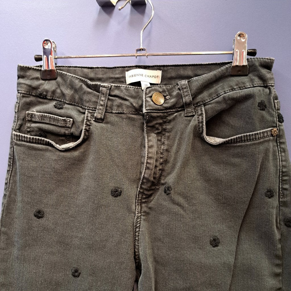 Fabienne Chapot grijze stretch jeans met borduursels S 50458, ., Fabienne Chapot, Ophalen of Verzenden, Fabienne Chapot