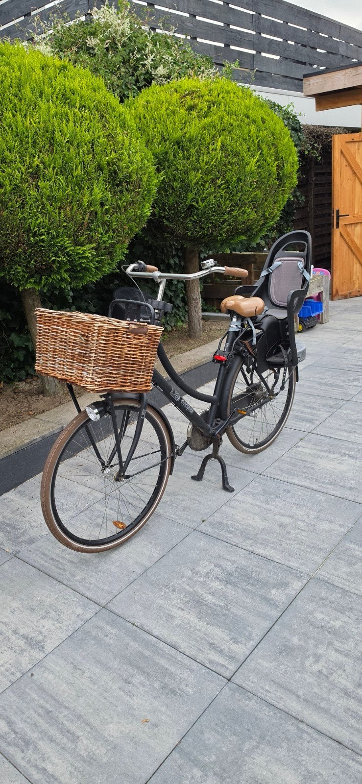 Cortina U4 fiets met kinderzitje en mand, Gebruikt, Velgrem, Versnellingen, 50 tot 53 cm