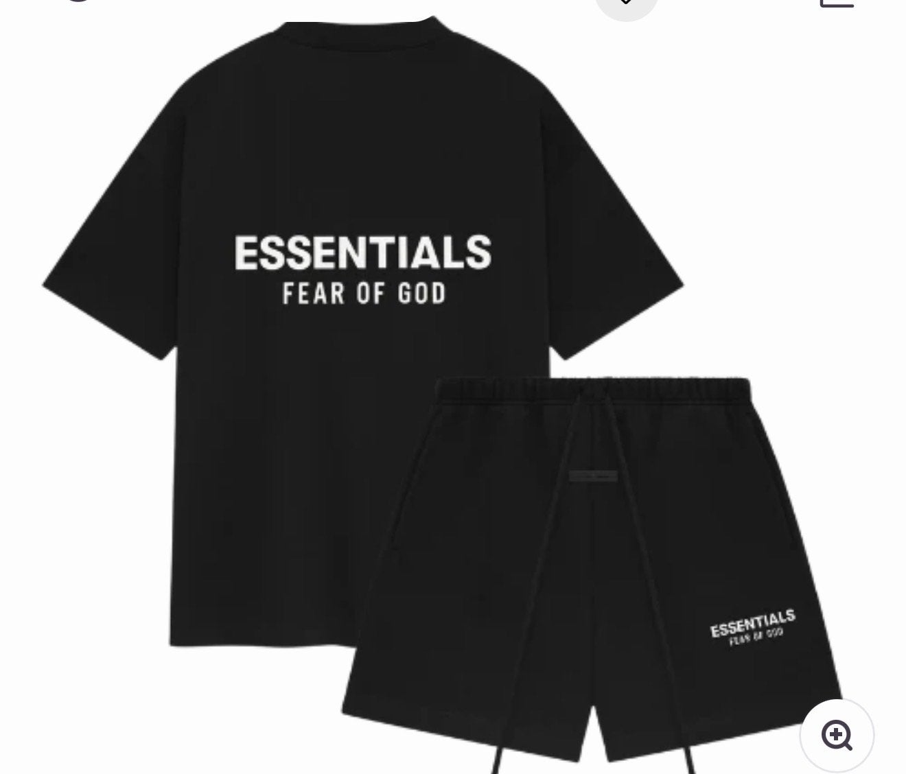 Essentials Fear of God T-shirt en korte broek set Jet Black, Ophalen of Verzenden, Nieuw, Overige maten