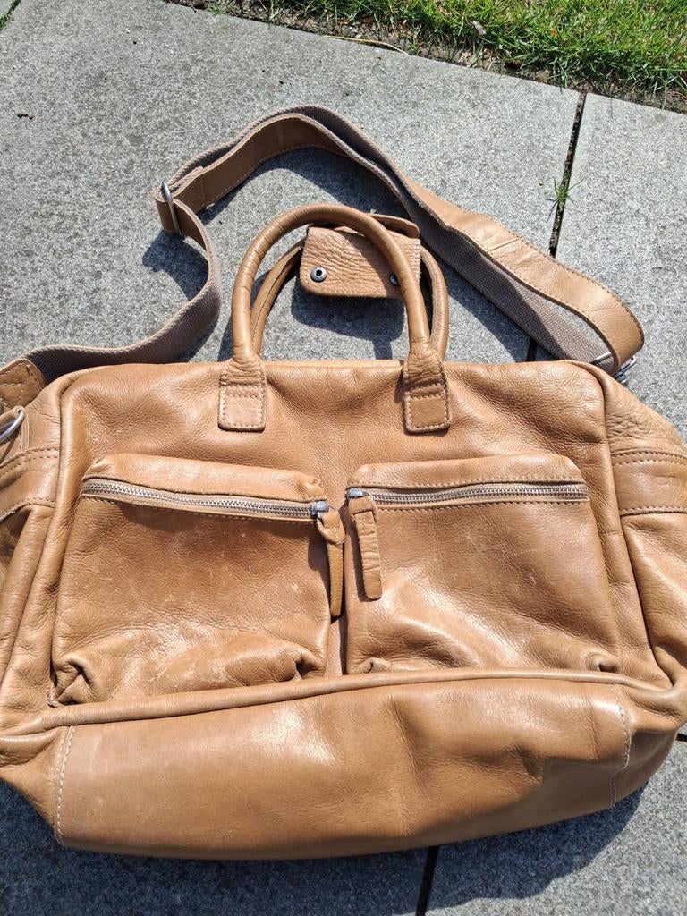 Cowboybag leren schoudertas met originele band, Ophalen