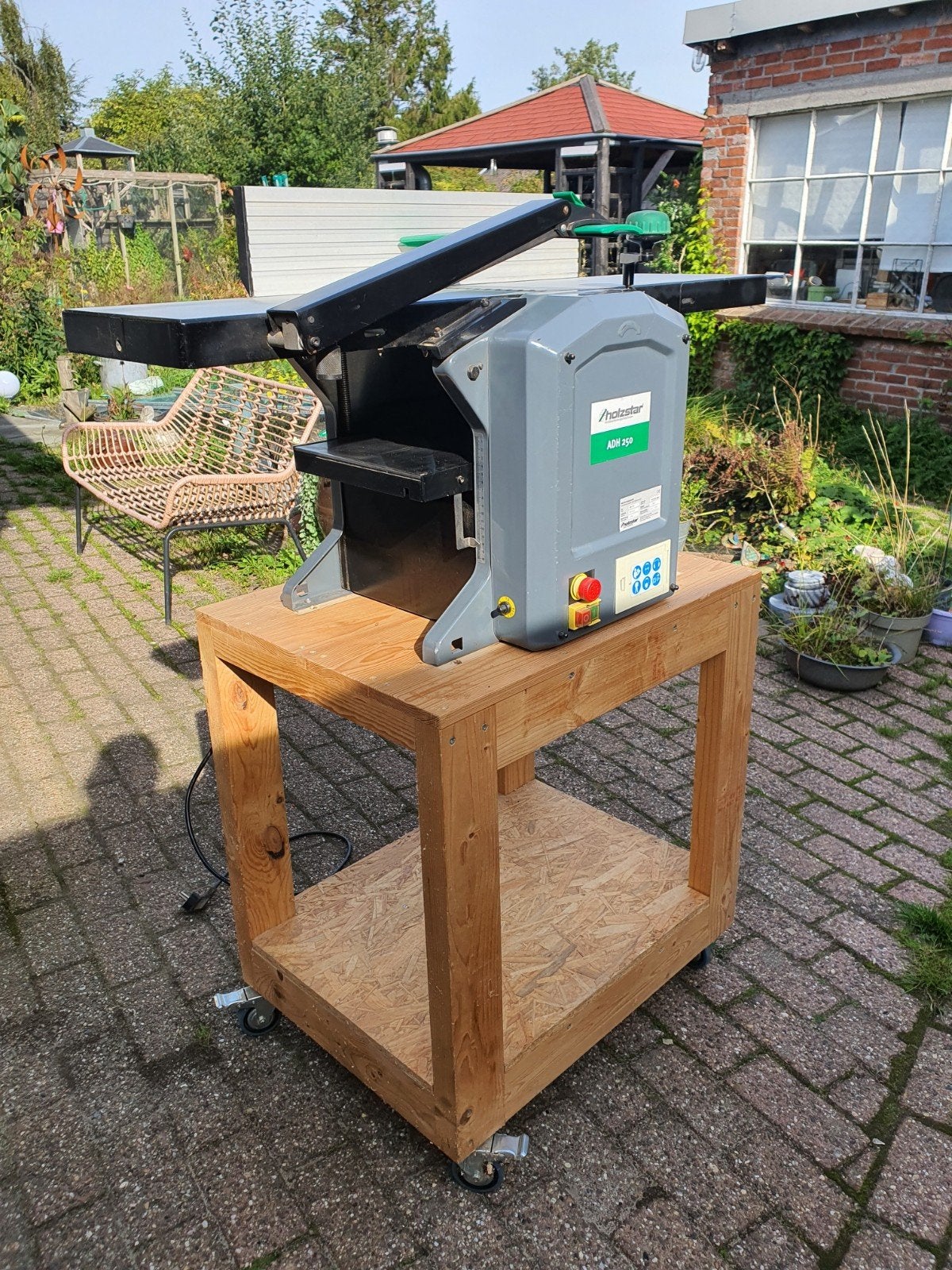 Holzstar ADH 250 Vlak- en Vandiktebank met Nieuwe Messen, Ophalen, Zo goed als nieuw, Elektrisch