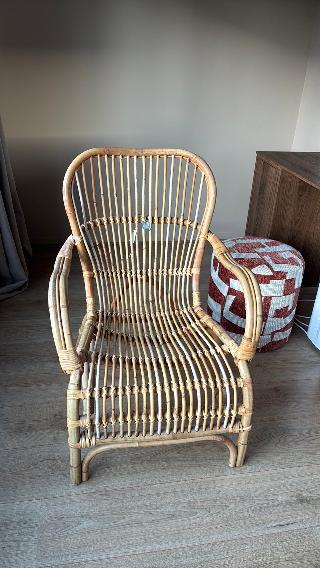 Rotan stoel, Ophalen, Zo goed als nieuw, Bruin, Eén