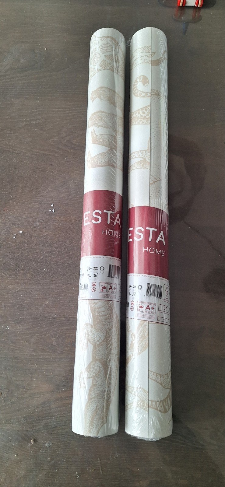 ESTA HOME Vliesbehang Safari Dieren Wit/Beige 53cm x 10.05m, Ophalen of Verzenden