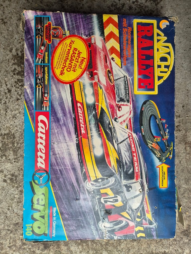 Carrera Servo 140 racebaan – vintage met auto’s en doos, Ophalen, Carrera, Elektrisch, Racebaan