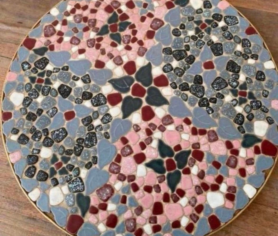 Mozaik tafelblad ø49 cm, Ophalen, Zo goed als nieuw