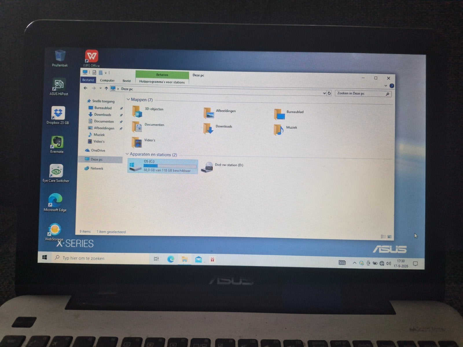 ASUS X-Series laptop - Gebruikt met oplader, Ophalen, Gebruikt, HDD, Minder dan 4 GB