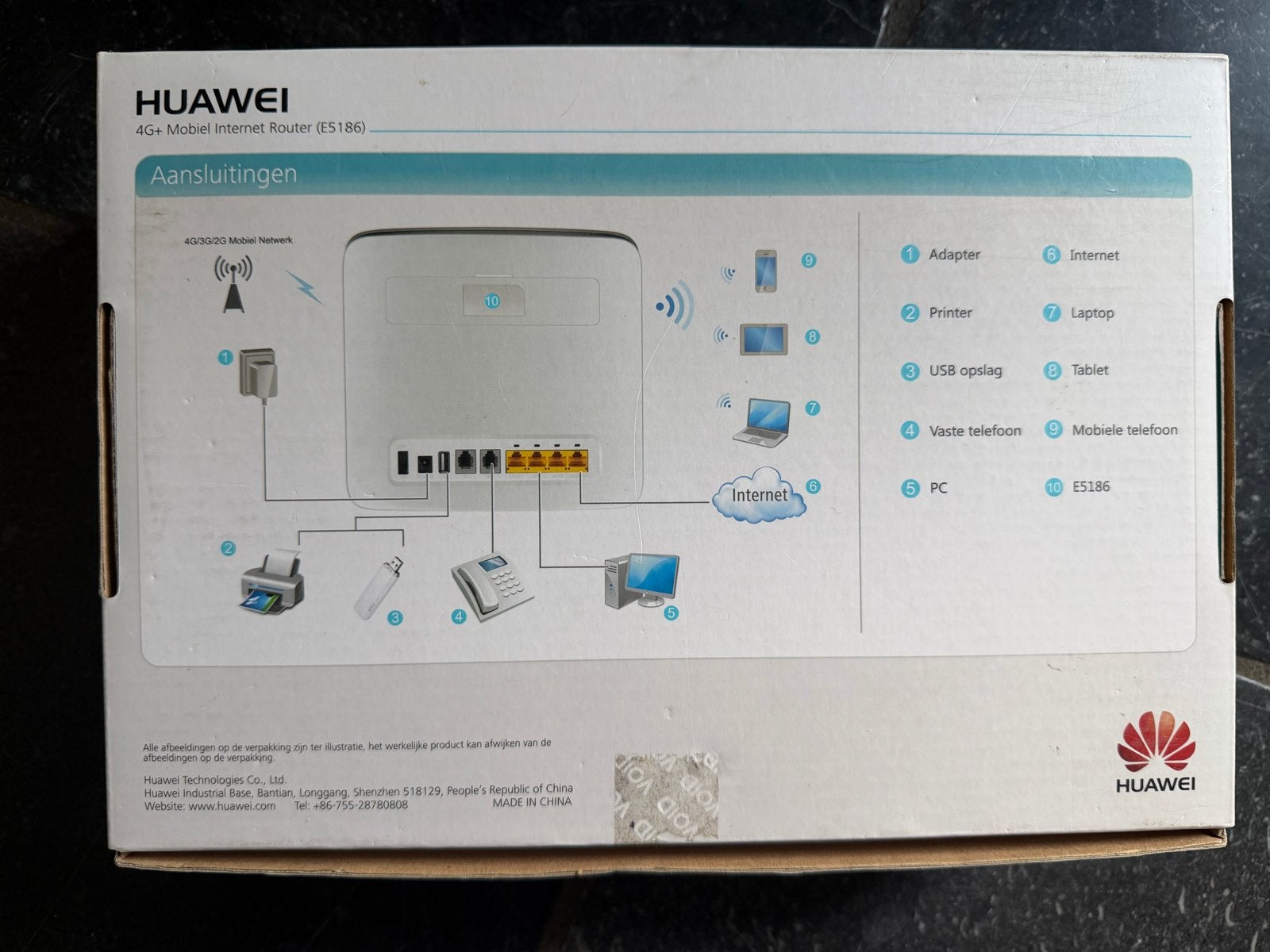 Huawei E5186 4G+ LTE Router (300 Mbps) - Wit, Ophalen of Verzenden, Zo goed als nieuw, Router