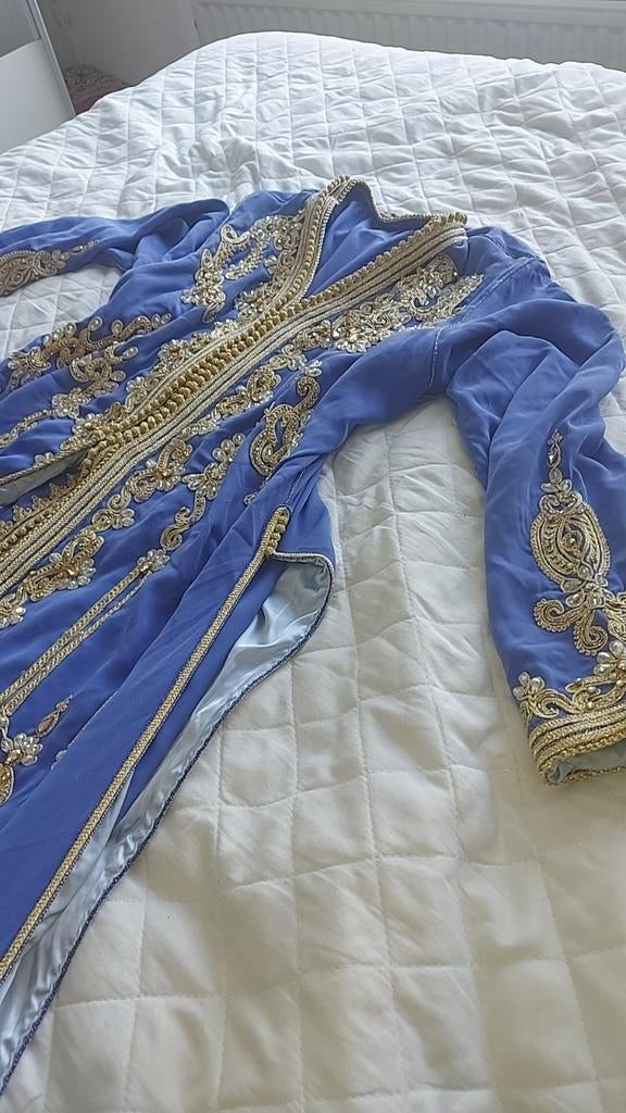 marokkaanse jurk takchita takshita caftan, Maat 38/40 (M), Overige typen, Blauw, Ophalen of Verzenden
