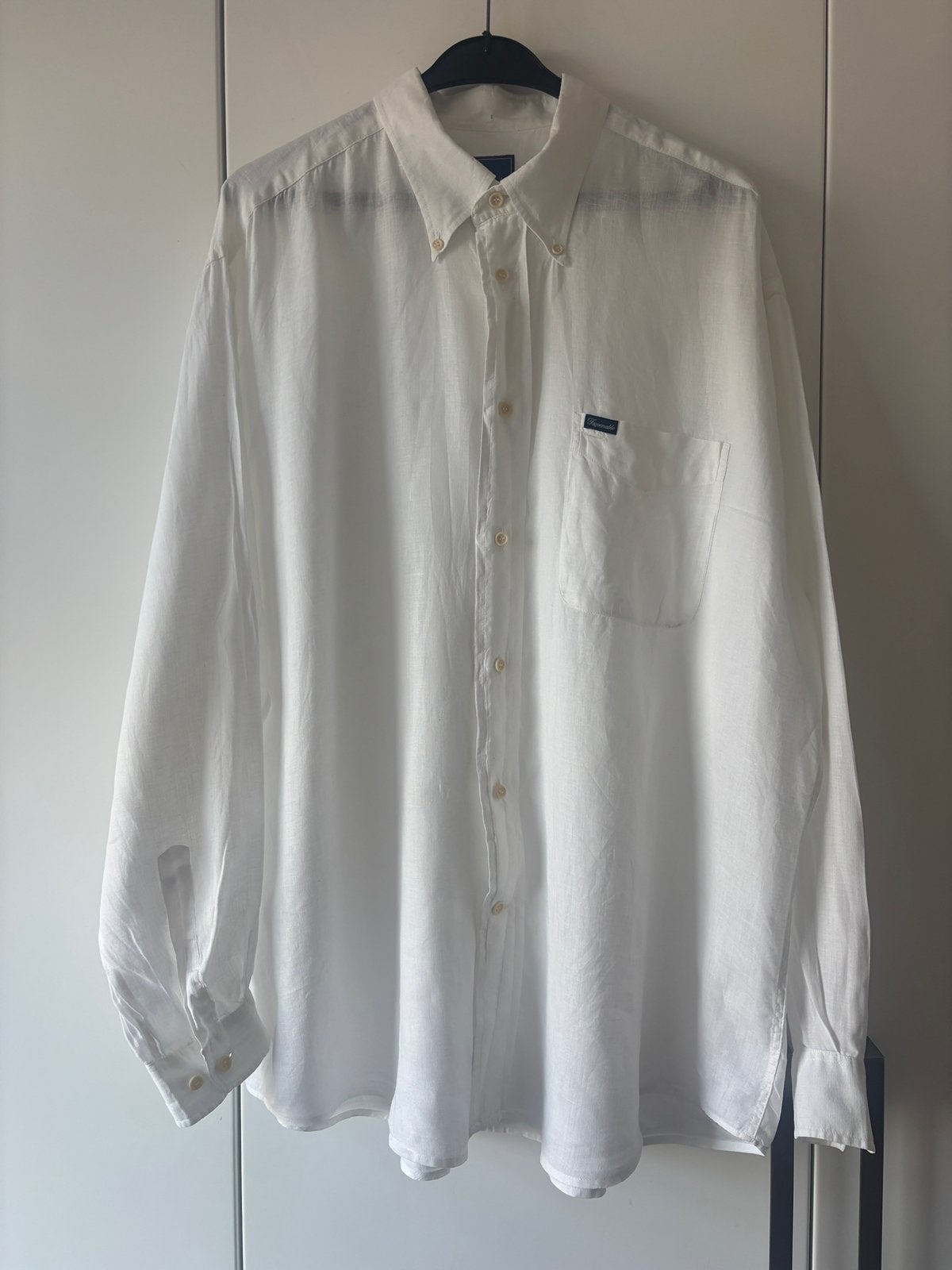 Faconnable wit linnen shirt maat XXL, Verzenden, Zo goed als nieuw, Wit, Overige halswijdtes