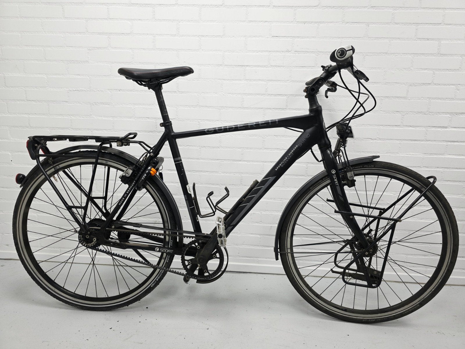 Gudereit SX R 4.0 Rohloff 14 maat 57 cm Gates CDX riem rijkl, 28 inch, Gebruikt, 10 tot 15 versnellingen, Velgrem