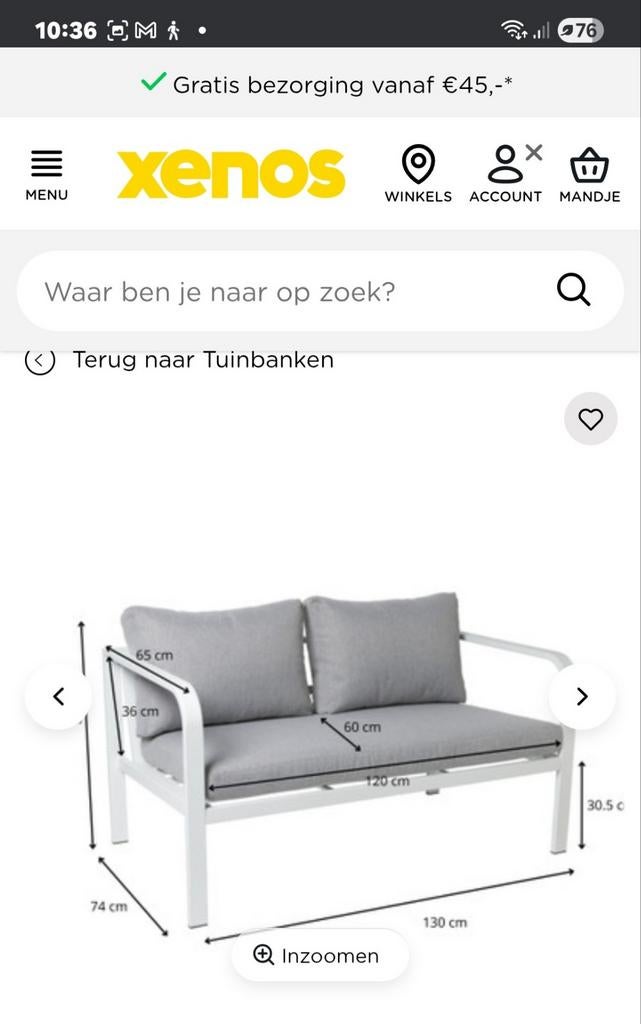 Supermooie tuinbank., Ophalen