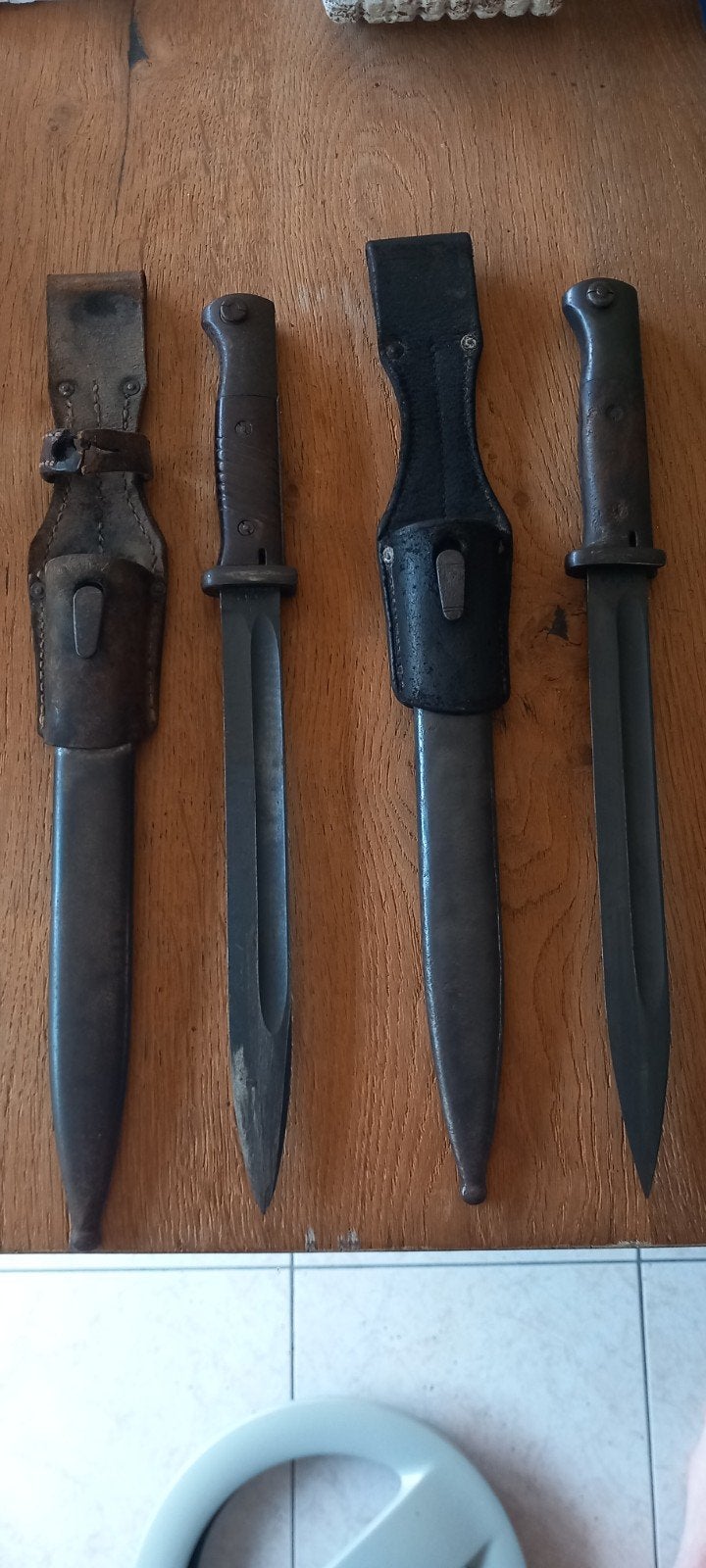Koppel complete Duitse K98k Bajonetten WO2, origineel, Verzamelen, Ophalen of Verzenden, Landmacht, Duitsland